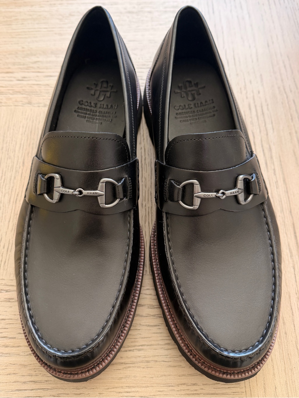 Men’s Cole Haan American Classics Horse Bit Loafers All Black Sz 12 W Nwot